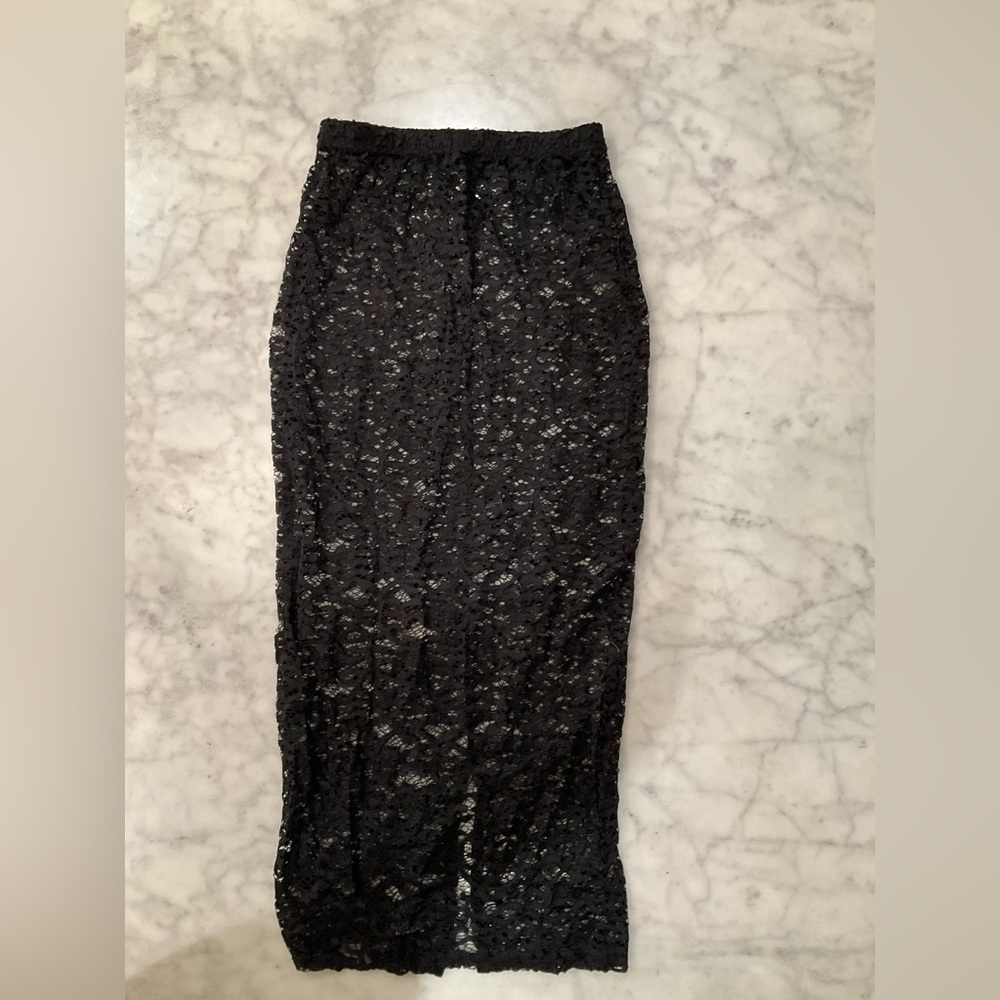 Nasty Gal Black Lace Pencil Skirt